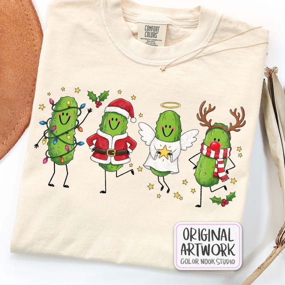 Christmas Pickle PNG, Happy Character Doodle PNG, Cute Smiling Pickles, Xmas Sublimation Design, Funny Pickle Lover PNG File