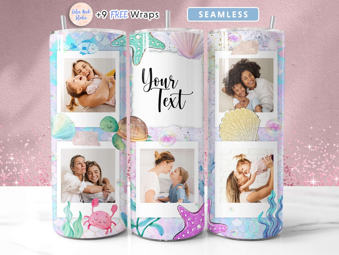 Under the Sea Photo Tumbler Wrap Mermaid PNG Add Your Own 5 Pictures ...