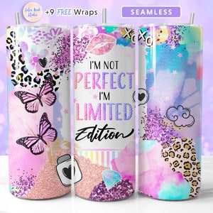 Non sono perfetto, sono un tumbler in edizione limitata PNG sublimazione senza giunte 20 oz Tumble Design Download digitale istantaneo