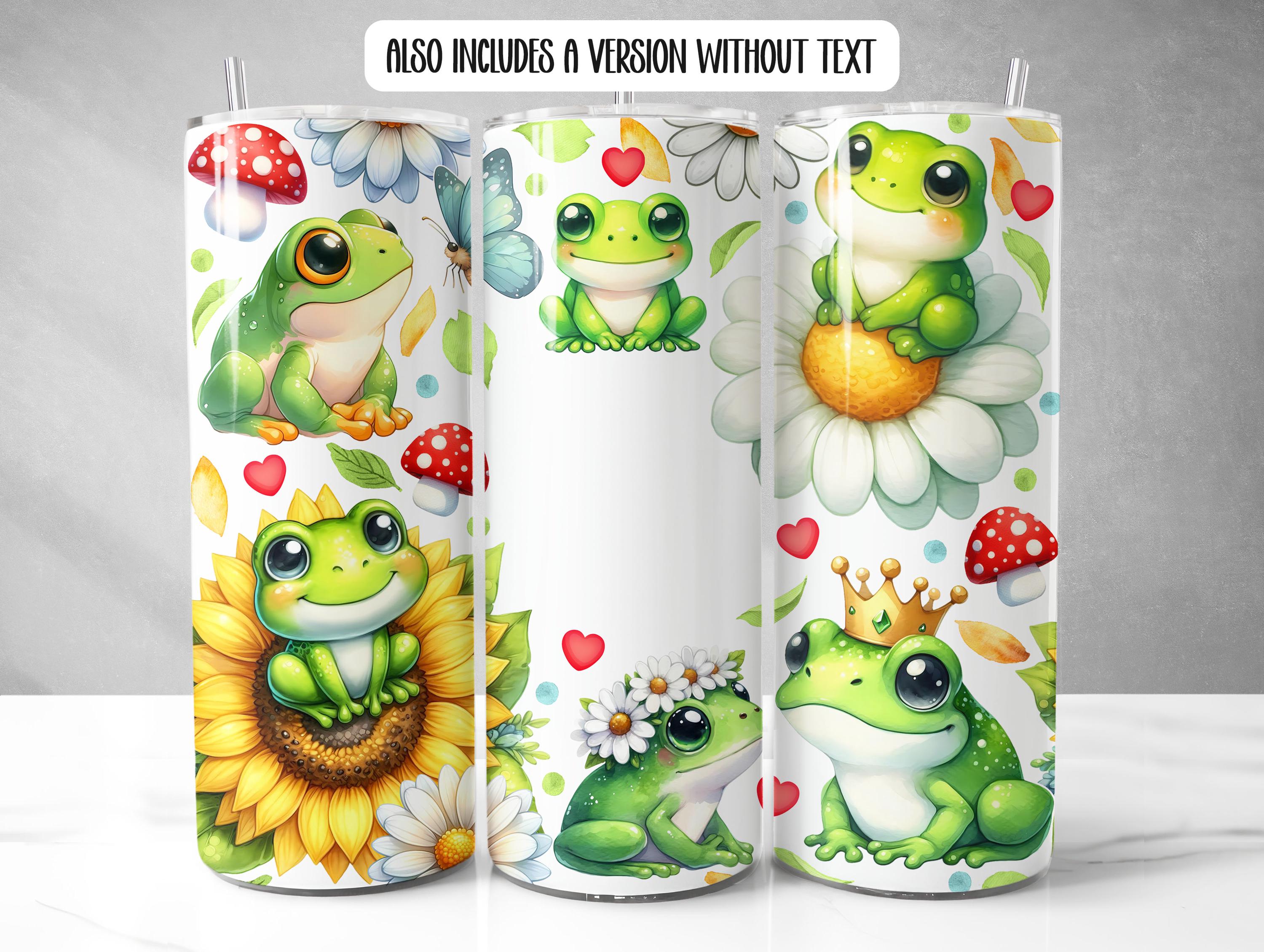 Frog Tumbler Wrap PNG Just a Girl Who Loves Frogs Sublimation Seamless ...