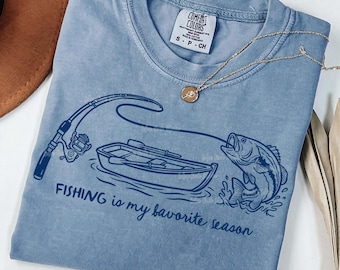 Fishing Is My Favorite Season PNG, Hand Drawn Bass Fish Doodle Design, Outdoorsy Lake Life PNG File