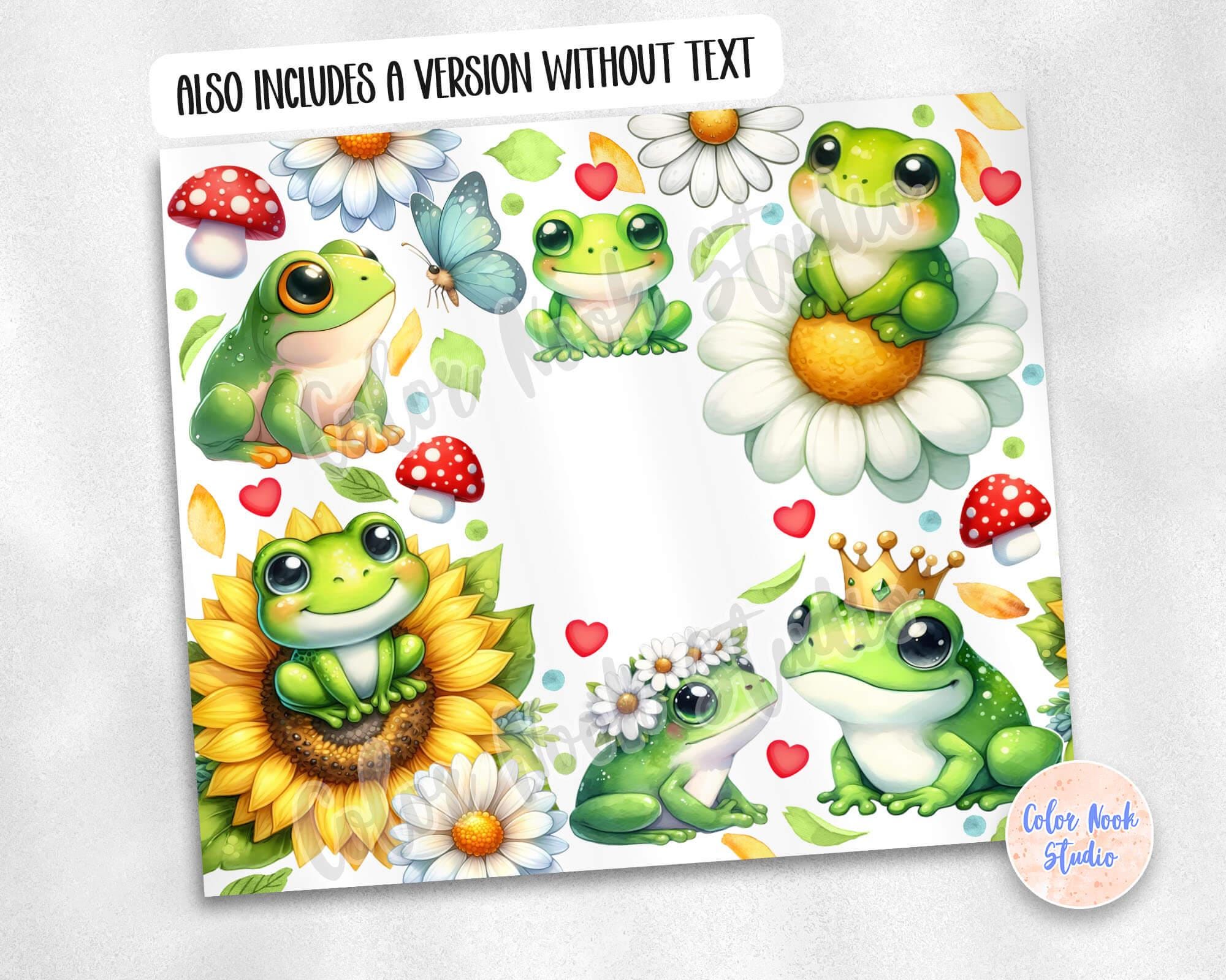 Frog Tumbler Wrap PNG Just a Girl Who Loves Frogs Sublimation Seamless ...