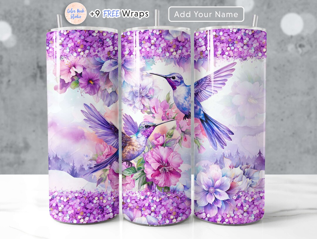 Hummingbird Tumbler Wrap 20 Oz PNG Add Your Name Personalised Seamless ...