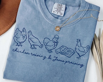 Chicken Raising And Jesus Praising PNG, Christian Farm Design, Faith Doodles, Homestead PNG (Digital Download)