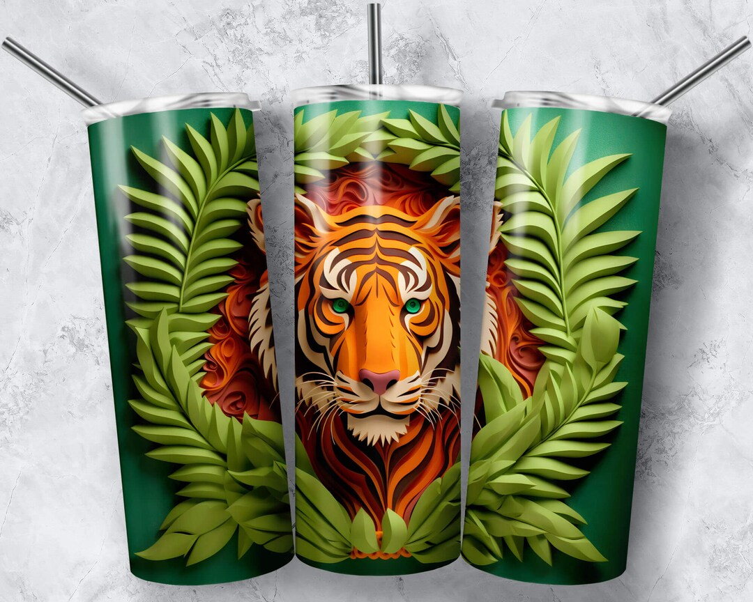 3D Tiger Tumbler Wrap PNG Sublimation Design for 20 Oz Skinny Etsy