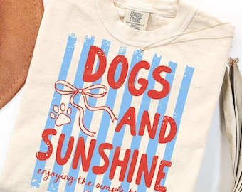 Dog Mom PNG, Dogs and Sunshine Coquette Bow Design, Enjoying The Simple Things (Digital Download)