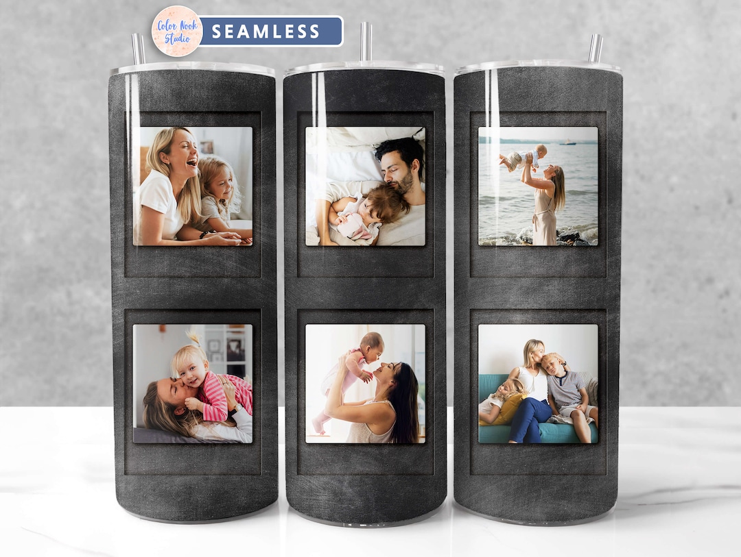 Photo 20 Oz Tumbler Wrap PNG Add Your Own 6 Pictures Dark Gray Concrete ...