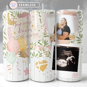 Parent to Be Tumbler Wrap Family Photo PNG Add Your Own 2 Pictures Seamless Sublimation 20 oz Tumbler Design Instant Digital Download