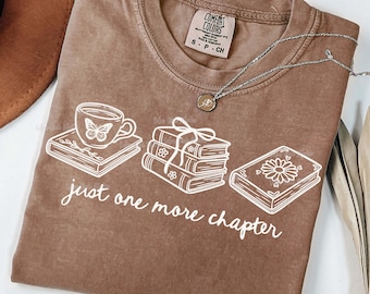 Just One More Chapter PNG, Hand Drawn Book Lover Doodles, Floral Bookish Design, Coquette Bow Bookworm (Digital Download)