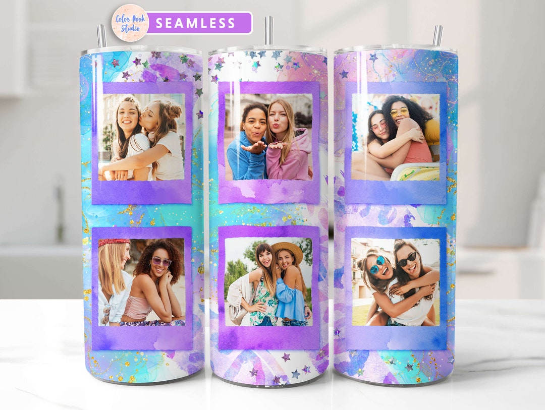 Photo 20 Oz Tumbler Wrap PNG Add Your Own 6 Pictures Seamless ...