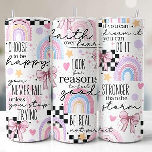 Tumbler con affermazione positiva, PNG, citazioni positive retrò, sublimazione senza soluzione di continuità, design per tumbler sottile da 20 once, download digitale