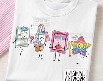 Special Education Teacher PNG, Cute School Characters Sublimation Design, Funny SPED Supplies PNG File