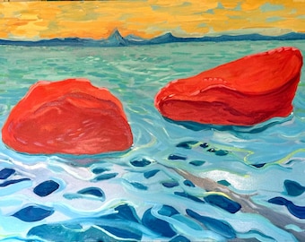 Ken Hubbell "Two Medicine Currents" Landscape Artwork | Montana Wall Art | Limited-Edition Giclee (17"x22")