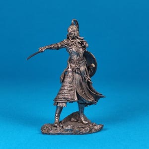 Tin miniature, figurine of Warrior Thuya. Metal Figure a Warrior Thuya. Scale1:32