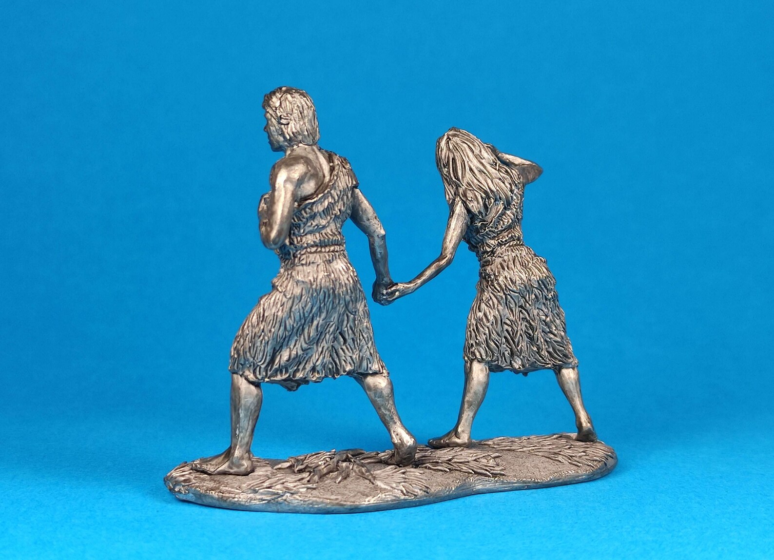 Tin Miniature Figurine of Adam and Eve Leaving the Garden of Eden ...