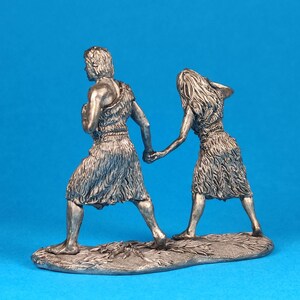 Tin Miniature Figurine of Adam and Eve Leaving the Garden of Eden ...