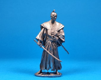 Tin miniature, figurine of Daimyo 1750. Metal Figure Daimyo 1750. Scale 1:24, tin 75 mm