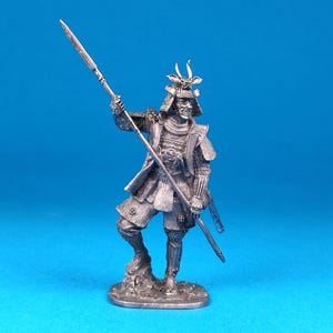Tin miniature, figurine of Samurai, XVI-XVII century. Tin 54mm. Scale1:32.