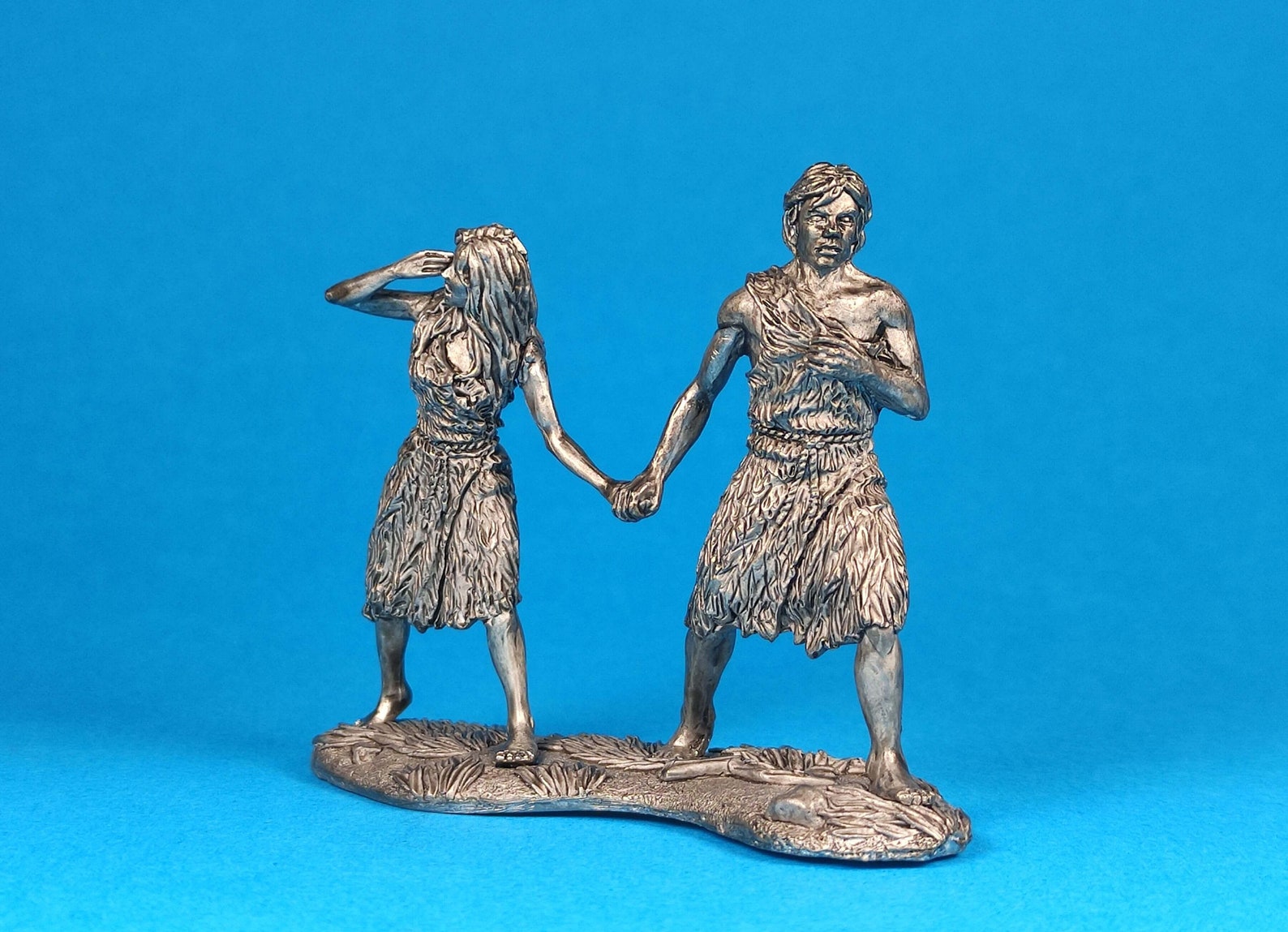 Tin Miniature Figurine of Adam and Eve Leaving the Garden of Eden ...