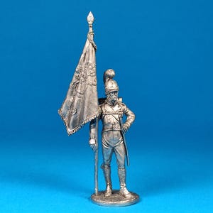 Tin miniature, figurine of Non-commissioned officer, standard bearer of the 4th Infantry Regiment von Franquemont. Württemberg 1811-1812.