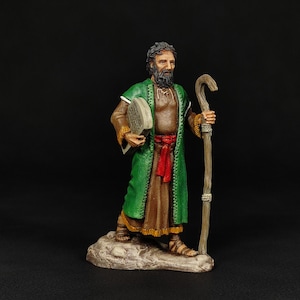 Collectible Painted Tin Soldier 54mm Moses with the Tablets of Revelation. Metal Figure a Moses with the Tablets of Revelation. Scale 1:32