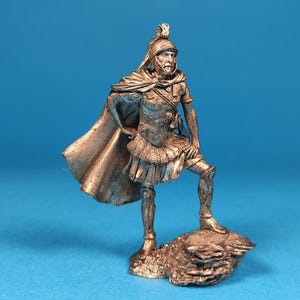 Zinnminiatur 54 mm, Figur des Hannibal Barca, Schlacht von Cannae 216 BC. Metallfigur Hannibal Barca. Maßstab 1:32, Zinn 54 mm