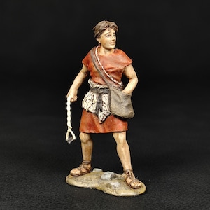 Collectible Painted Tin Soldier 54mm David the shepherd. Metal Figure a David the shepherd. Scale 1:32