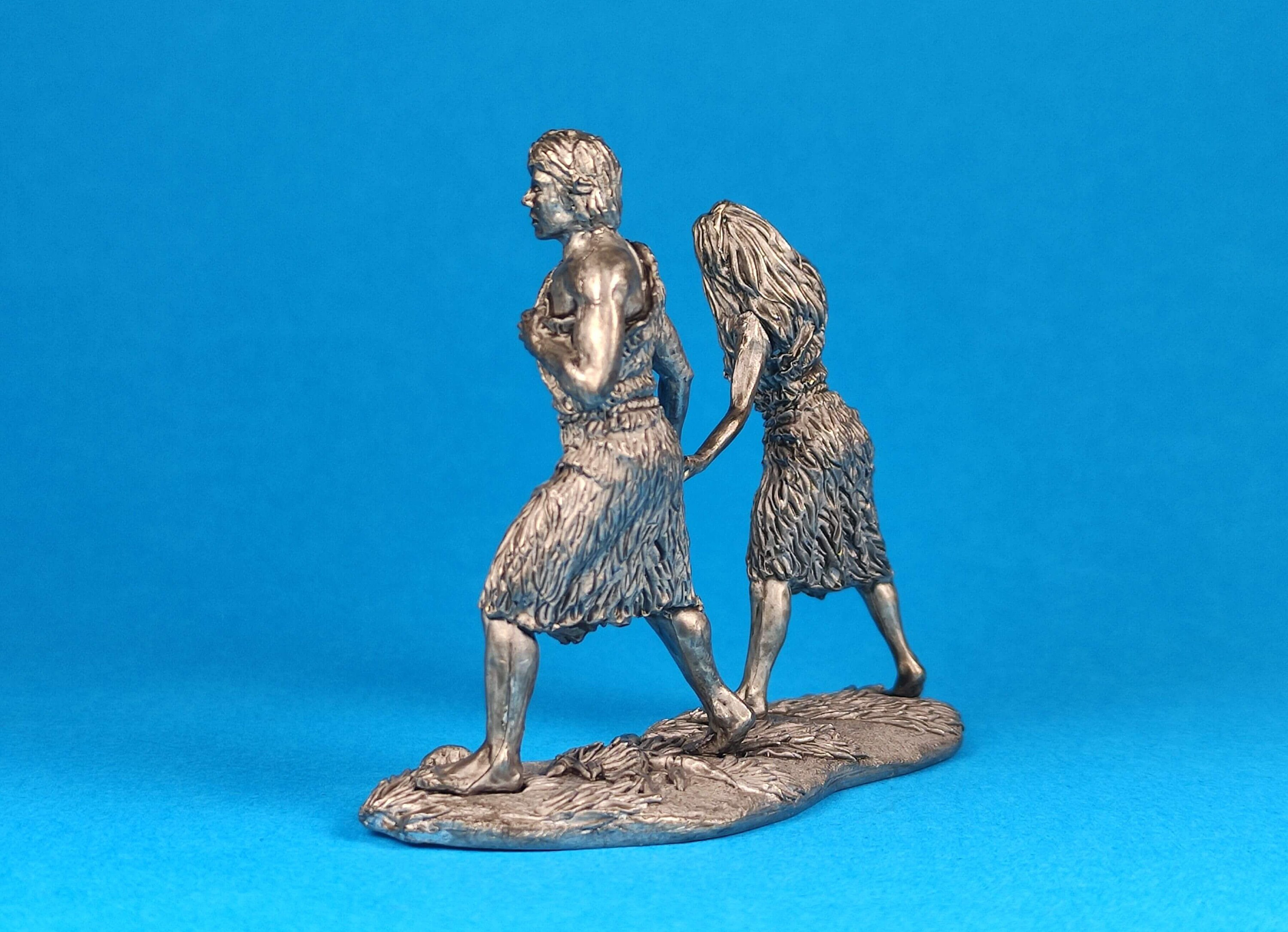Tin Miniature Figurine of Adam and Eve Leaving the Garden of Eden ...