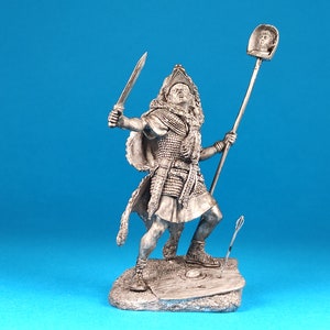 Tin miniature, figurine Genialis, Imaginifer Cohors VII Raetorum, 1st Cent. AD. Metal Figure of а Genialis. Scale 1:32, tin 54mm.