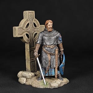 Collectible Painted Tin Soldier 54mm Robert I the Bruce king of Scotland,1306-1329. Metal Figure a  Robert I the Bruce. Scale 1:32, tin 54mm