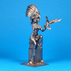 Tin miniature 75mm, figurine of Aztec priestess, 14th century.  Metal Figure Aztec priestess, 14th century. Scale 1:24, tin 75 mm