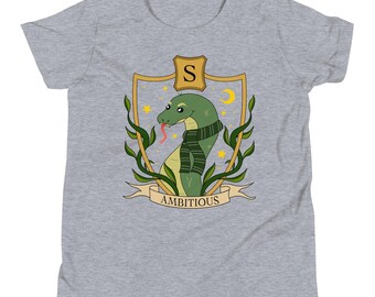 Camiseta de manga corta para jóvenes de House of Snake Mundo de magos ambiciosos, astutos y orgullosos