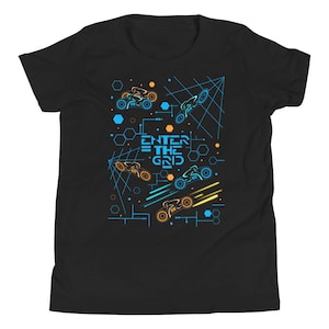 The Grid Team Racing Jugend Kurzarm T-Shirt | Tron | Lichtzyklus | Magisches Königreich | WDW