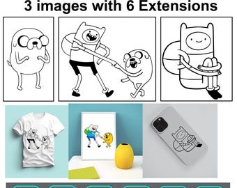 Finn and Jake - Digital Download : png -dxf -ai -eps -svg -pdf