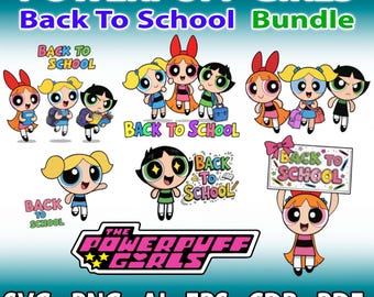 Powerpuff Girls Stickers: 6-Color SVG, PNG, PDF Bundle (Digital Download)