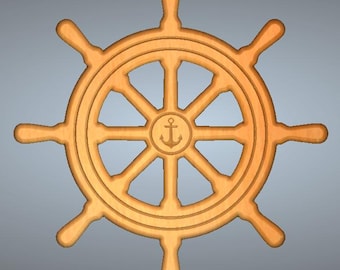 Timón de barco 2.5 d Archivo DXF SVG DGK para enrutador CNC (incluido archivo Artcam)
