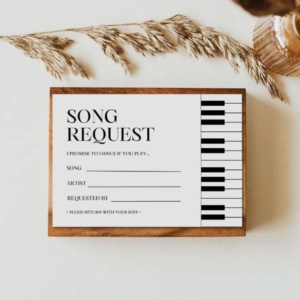 Minimalist Wedding Music Request Card Elegant Let's Dance Wedding Invite RSVP card DJ Song request  Enclosure Card insert Funny Wedding game