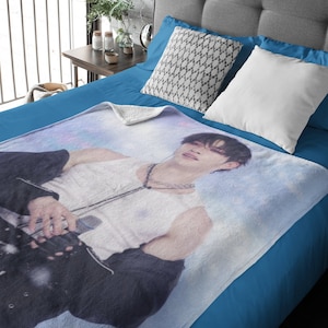 Banchan Blanket, Stray Kids Bangchan Blanket, Stray Kids Custom Blanket, Gift for Stay Kpop, Stray Kids photo Blanket, Custom Kpop Blanket