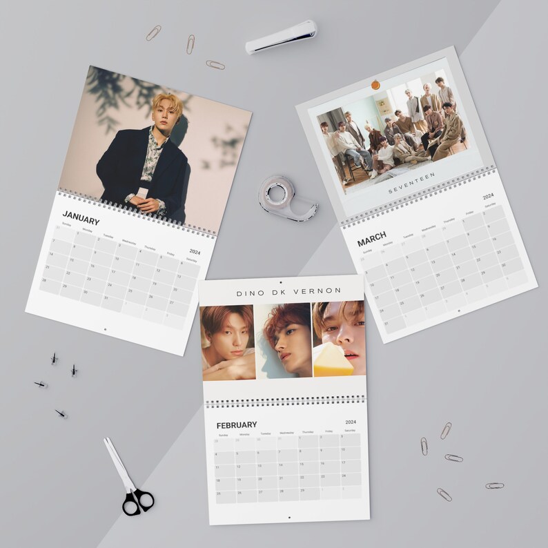 Wall Calendar 2024 Kpop Seventeen Custom Calendar Gift for Carat