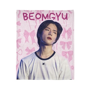 Beomgyu TXT Blanket, Custom gift for Moa, Kpop TXT Personalized blanket, Beomgyu txt merch, Cute Beomgyu Photo, Txt Kpop Beomgyu