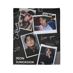 Jungkook of BTS Blanket, JK Velveteen Blanket, Golden Maknae