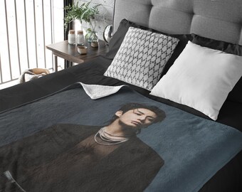 Custom Photo Blanket Jeon Jungkook, Personalized Merch, Velveteen Blanket, Custom Gift for Army KPop Fans, K-Pop Merch, Fun Gift JK abs BTS