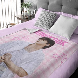 Bts Jungkook Blanket, BTS Personalized Merch, Jungkook Blanket, Custom Gift for Army, Jeon Jungkook, Jungkook bts Custom Blanket, BTS bias
