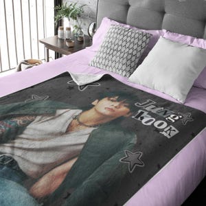 Bts Jungkook Blanket, BTS Personalized Merch, Jungkook Blanket, Custom Gift for Army, Jeon Jungkook, Jungkook bts Custom Blanket, BTS bias