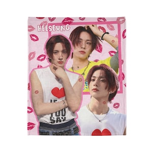 Heeseung Enhypen Photo Blanket, Enhypen Personalized Merch, Custom Gift for Engene, Heeseung Enhypen Comeback, Heeseung Enhypen Blanket