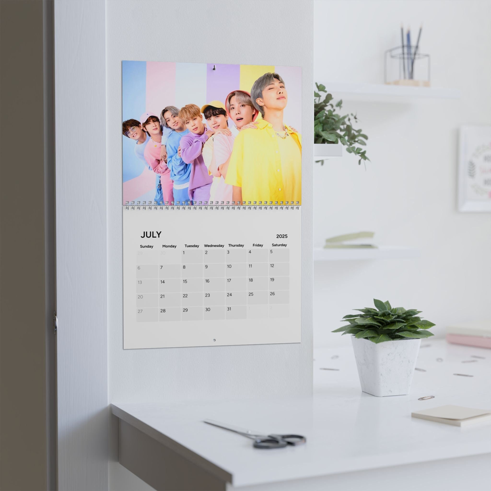 BTS Wall Calendar 2025, Kpop BTS Custom Calendar, Gift for Army, Calendar Kpop 2025, BTS Merch, Kpop Bts Army, Bts Custom Merch
