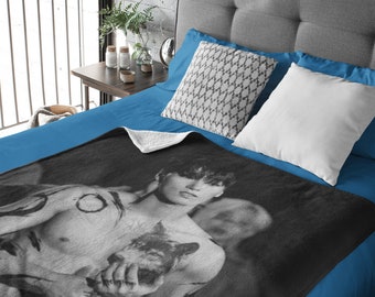 Choi San Ateez Blanket Custom gift for Atiny Kpop Ateez personalized blanket San Ateez mech Iconic photo Warriors MV Cover