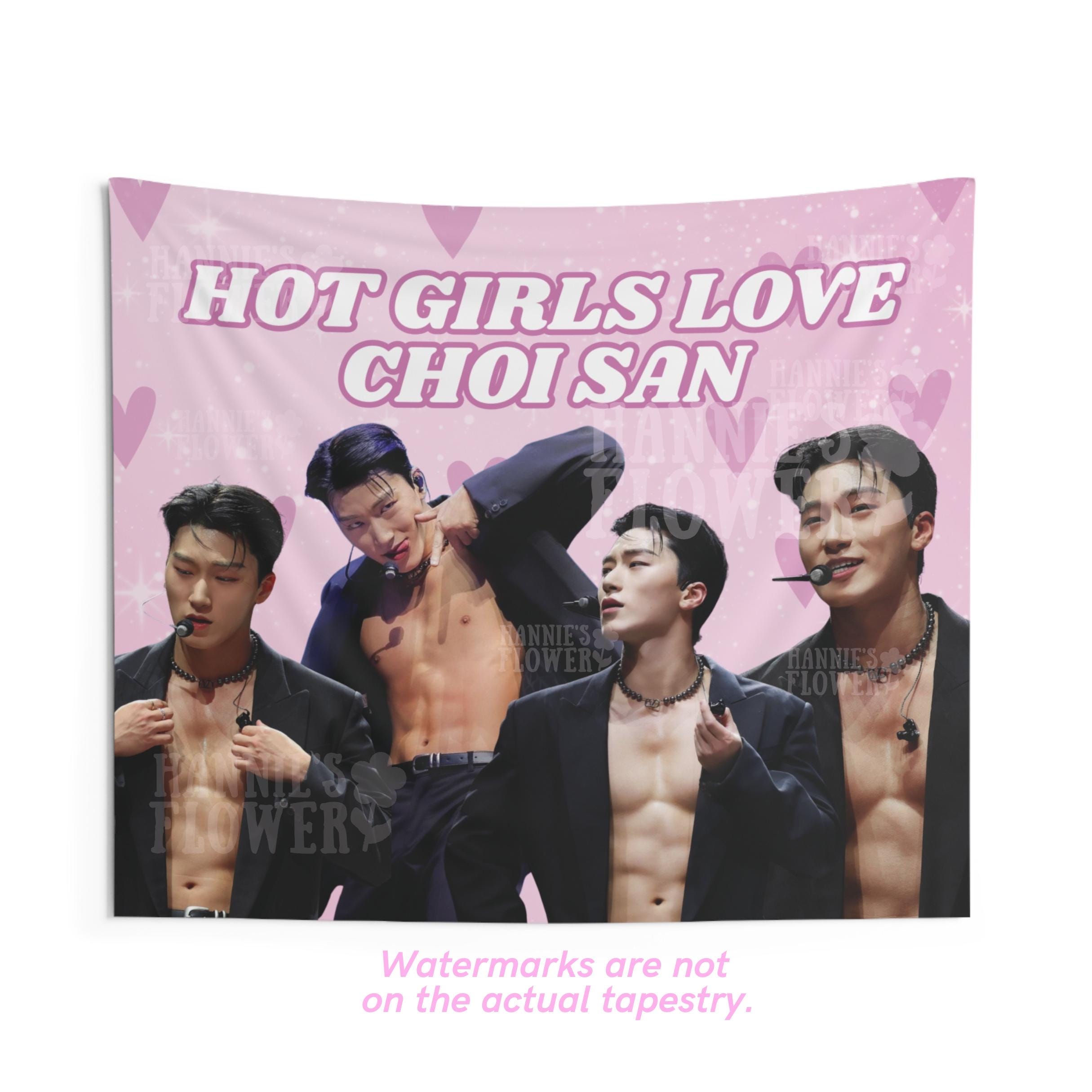 San Ateez Hot Girls Concert Flag, Ateez Kpop Flag, San Concert Photo Banner, Gift Ideas for Atiny, San Ateez Wall Tapestries, Ateez Merch