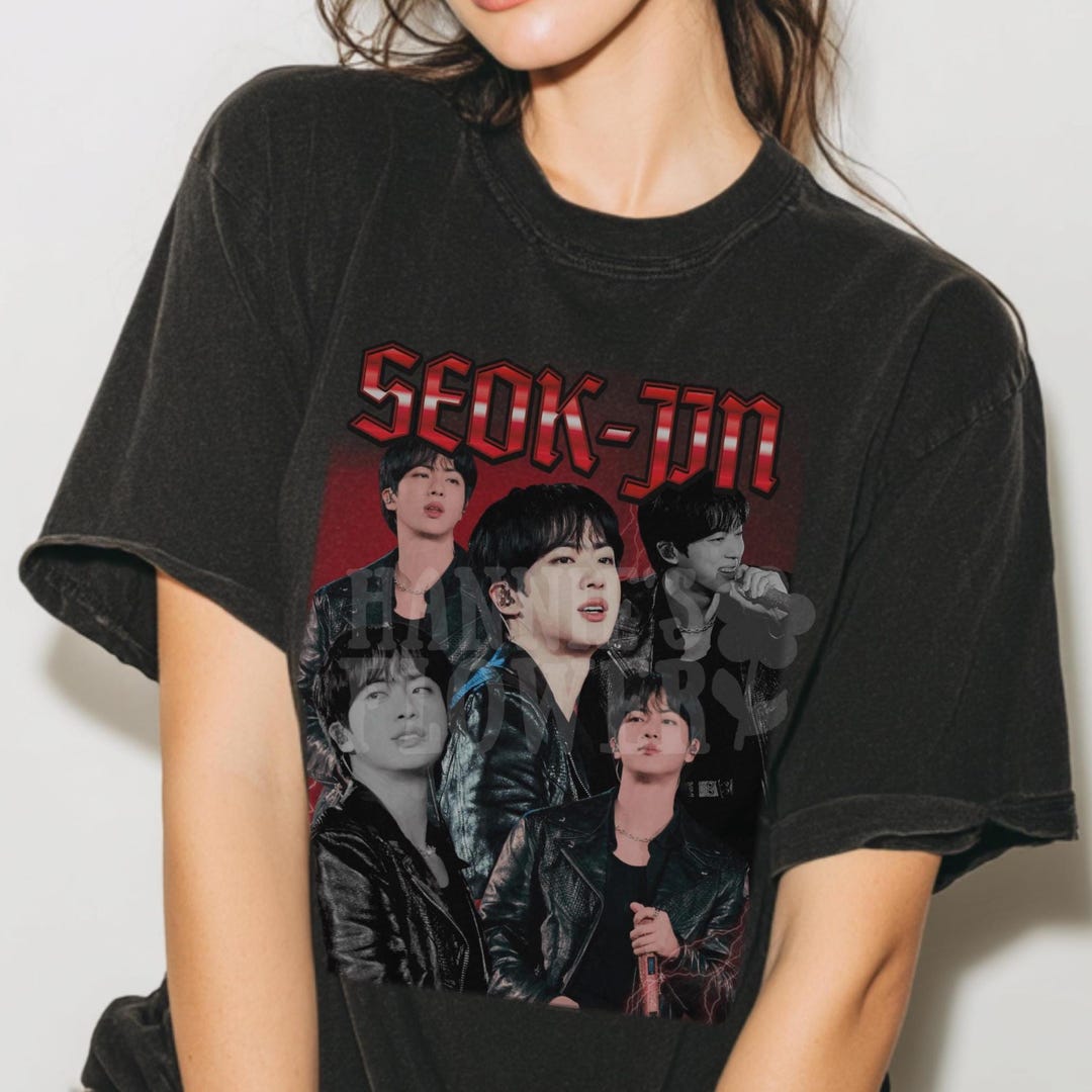 新品　JIN BTS S/S T-SHIRT (BLACK) JINサイズ Jin Bts T-shirt, Kim Seokjin Tshirt Vintage Unisex Shirt