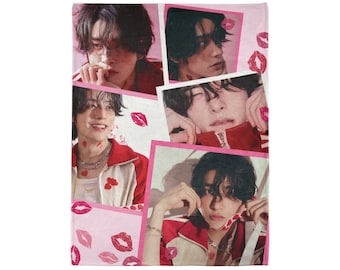 Jake Photo Enhypen Blanket Enhypen Personalized Merch Velveteen Blanket, Custom Gift for Engene KPop Fan Jake Enhypen Comeback Photo Blanket